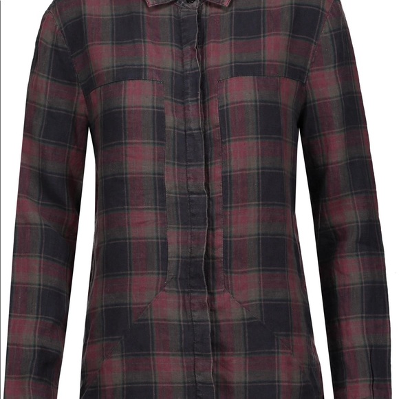 RTA Industrial Linen Button Rown Shirt - Picture 5 of 8